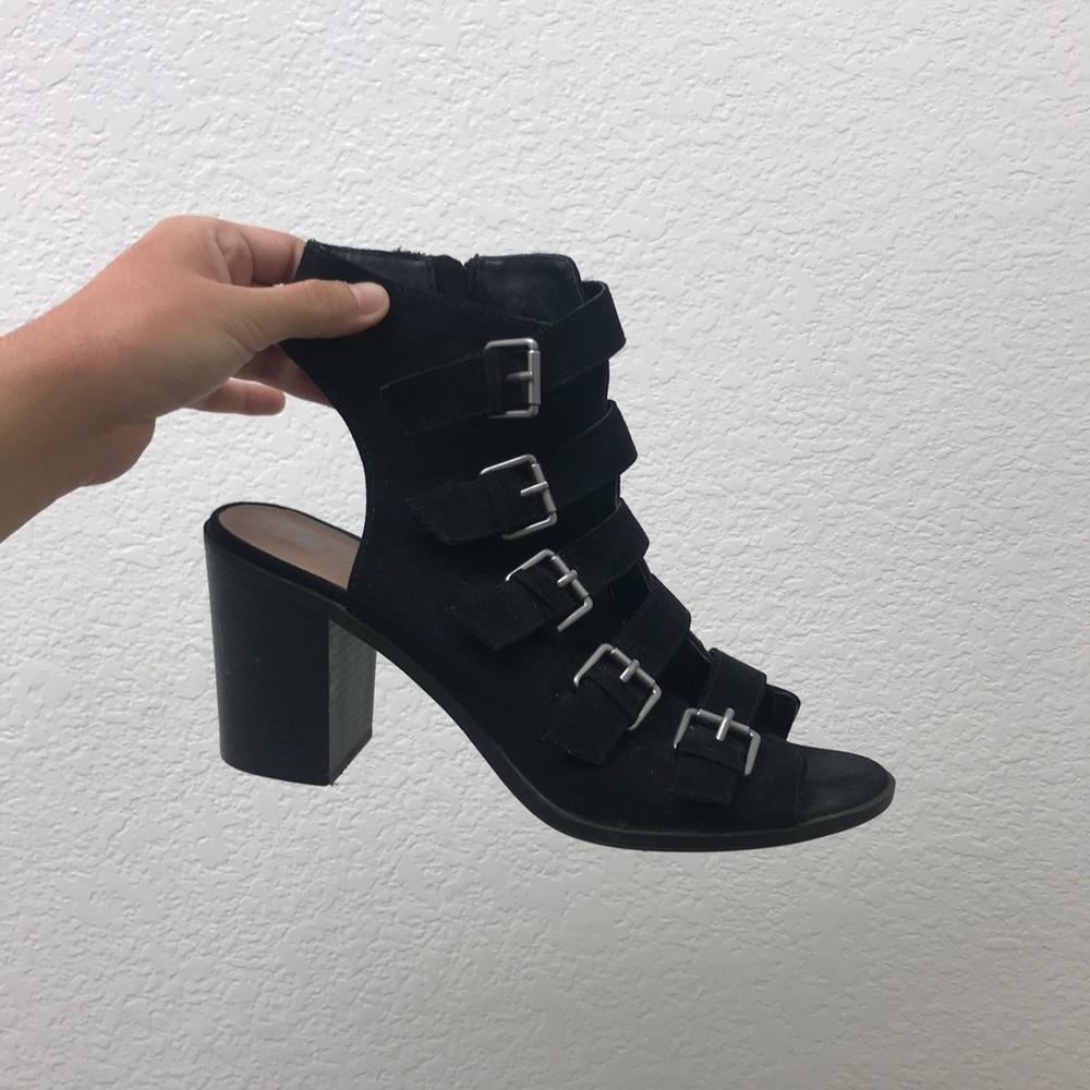 Dolcetta Multi Silver Buckles Block heel